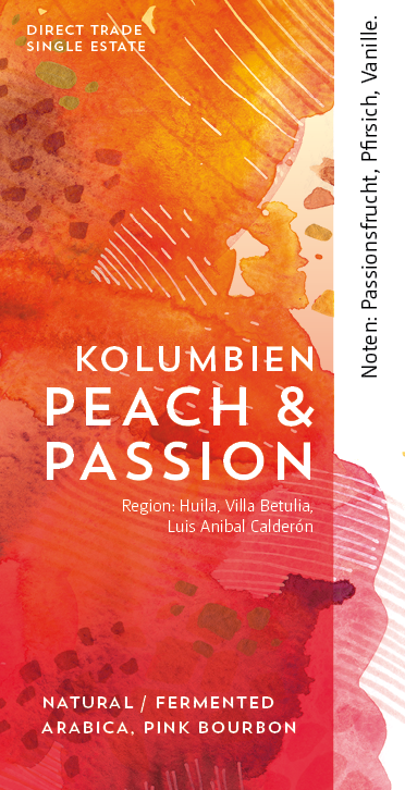 Kolumbien Peach & Passion Etikett