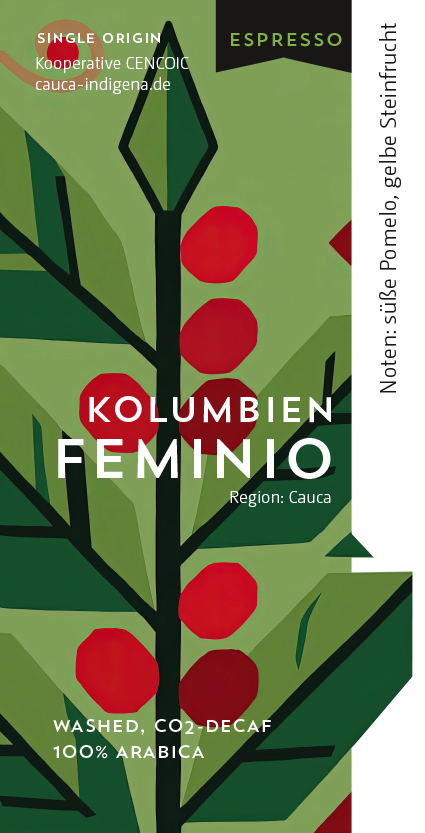 Etikett Feminio CO2 Decaf