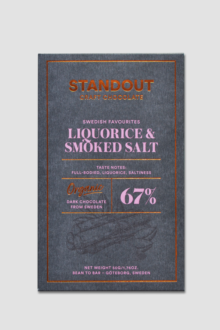 Standout Liquorice & Beech Smoked Sea Salt Schokolade